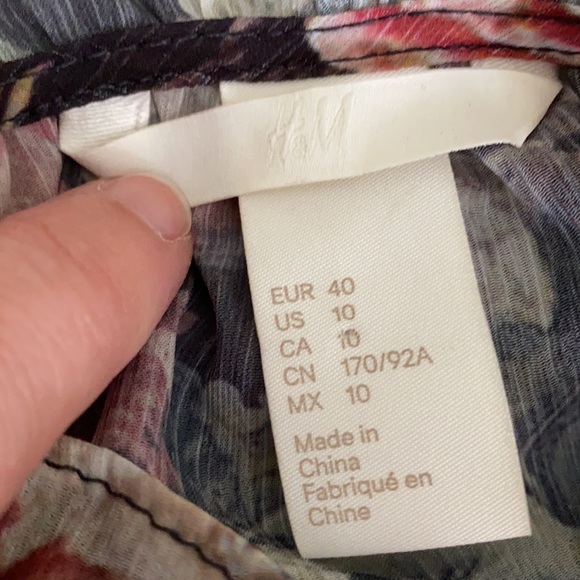 H&M Floral Frill Trimmed Wide Sheer Dress - 10 - Picture 10 of 10